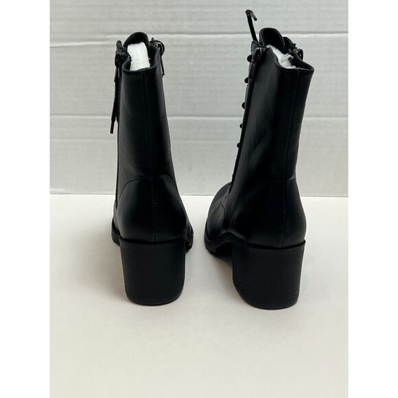 Sun + Stone Women Sheilaa Faux Leather Block Heel Combat & Lace-Up Boots - Picture 7 of 12